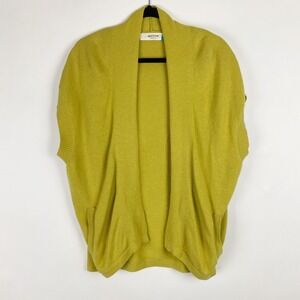 Sparrow Anthropologie Green Angora Wool Blend Open Front Vest Cardigan Womens S